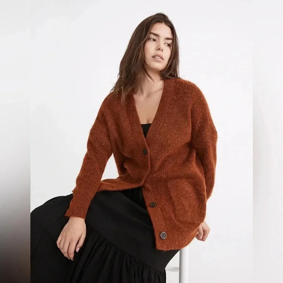 Madewell Size XS Cowen Cardigan Sweater in Heather Acorn - Picture 2 of 8